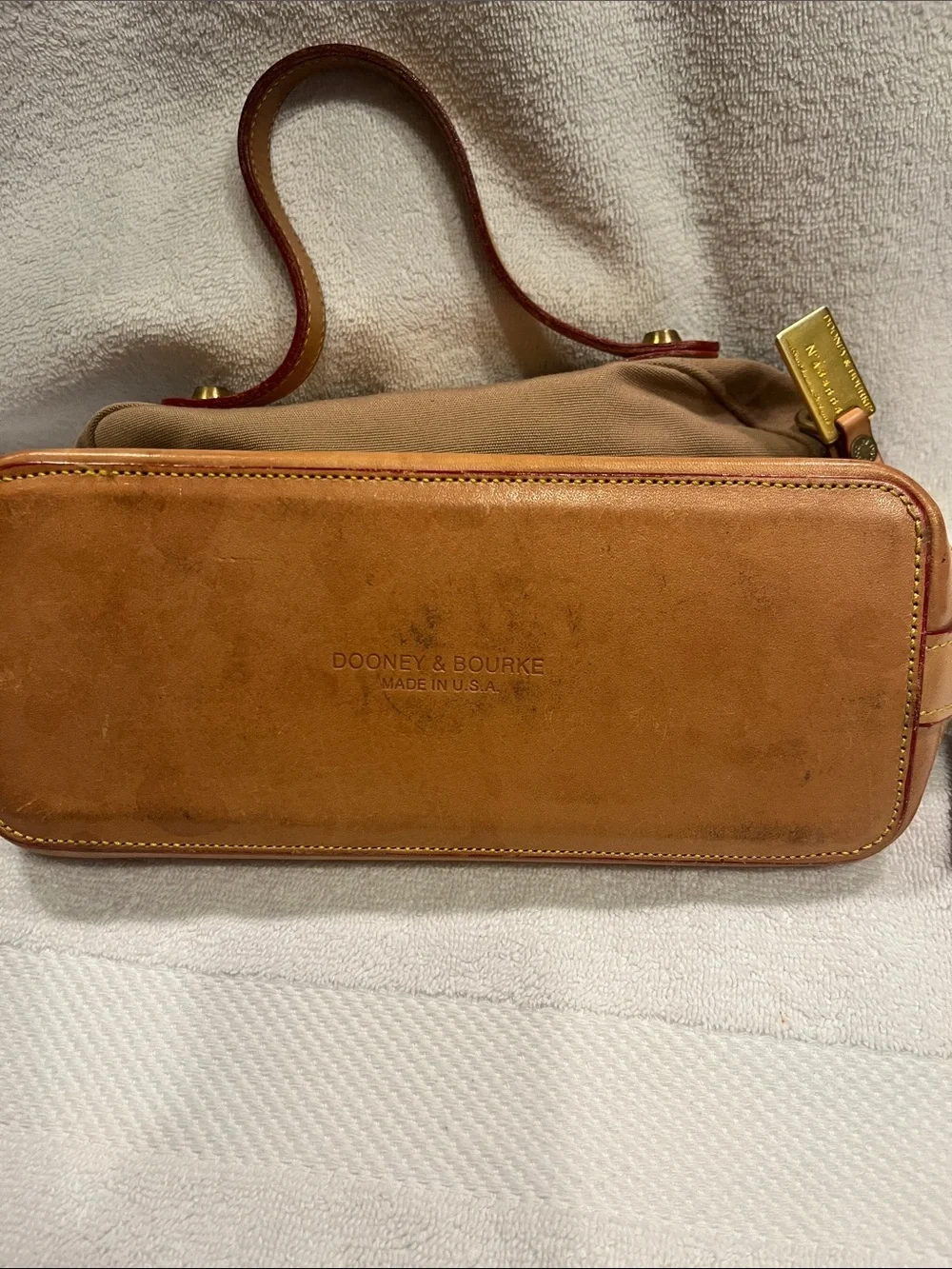Dooney & Bourke Brown and Tan Canvas Satchel